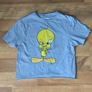 Angry Tweety Bird crop top